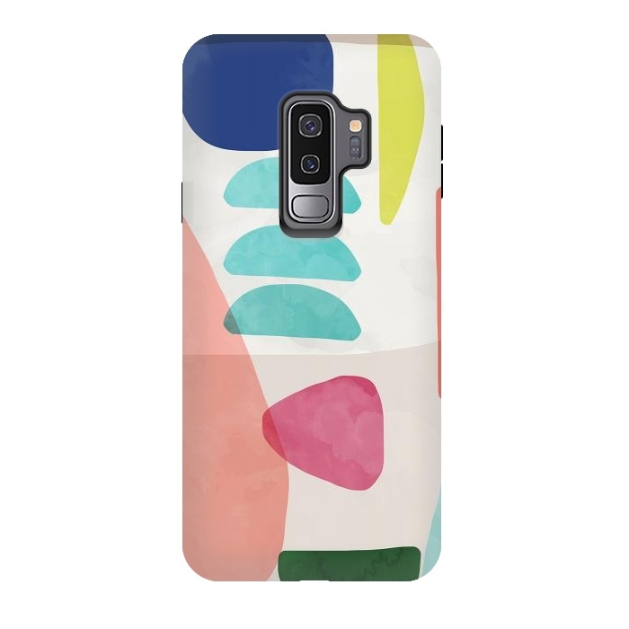 Galaxy S9 plus StrongFit Organic Bold Shapes Watercolor by Ninola Design