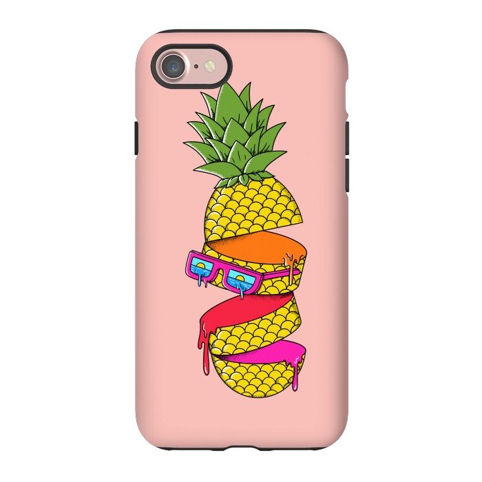 iPhone 7 StrongFit Pineapple Colors Pink by Coffee Man