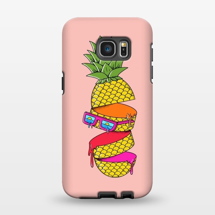 Galaxy S7 EDGE StrongFit Pineapple Colors Pink by Coffee Man