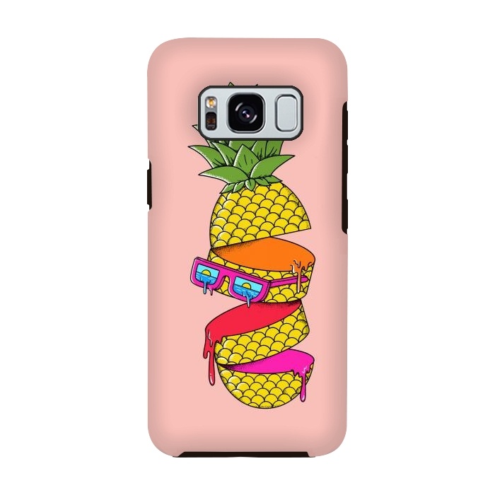 Galaxy S8 StrongFit Pineapple Colors Pink by Coffee Man