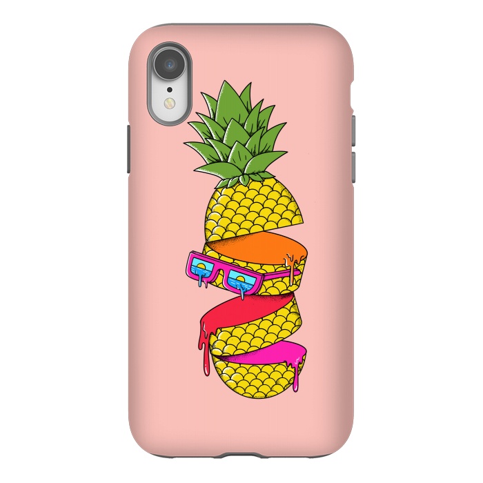 iPhone Xr StrongFit Pineapple Colors Pink by Coffee Man