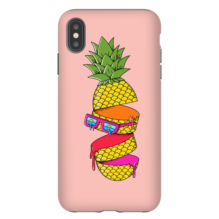 iPhone Xs Max StrongFit Pineapple Colors Pink by Coffee Man
