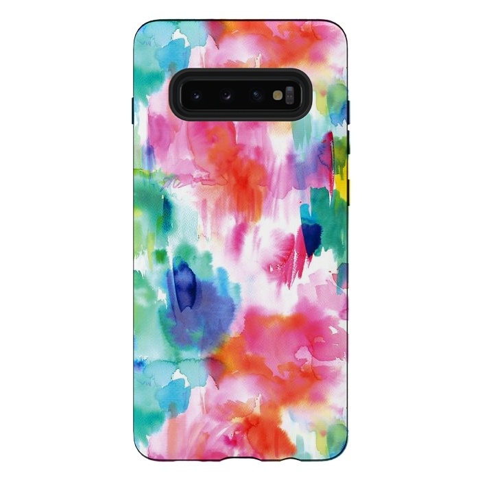 Galaxy S10 plus StrongFit Painterly Tropical Texture by Ninola Design