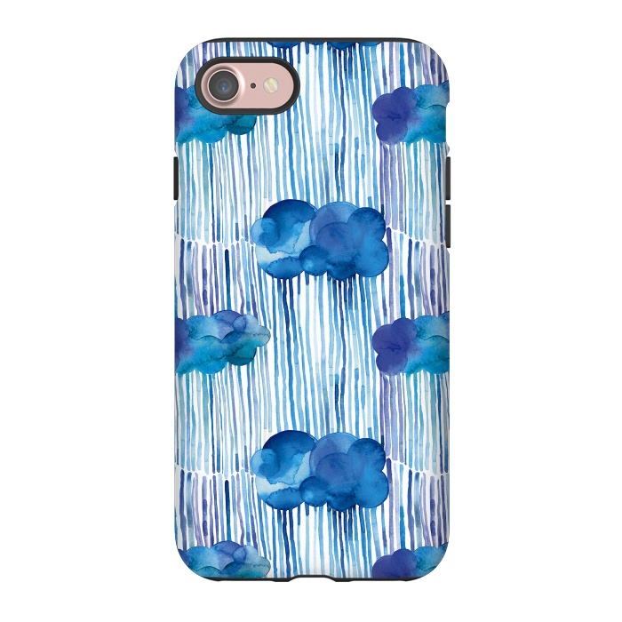 iPhone 7 StrongFit Raining Blue Clouds by Ninola Design