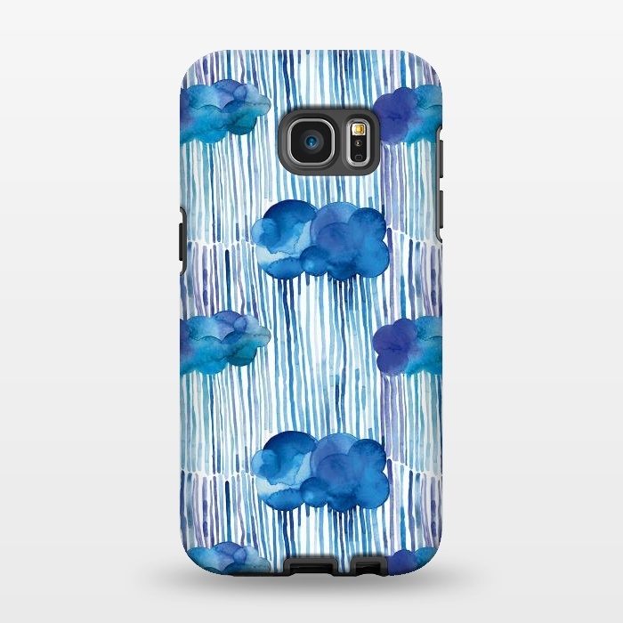 Galaxy S7 EDGE StrongFit Raining Blue Clouds by Ninola Design