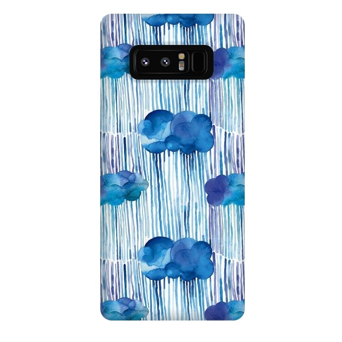 Galaxy Note 8 StrongFit Raining Blue Clouds by Ninola Design