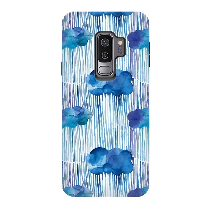 Galaxy S9 plus StrongFit Raining Blue Clouds by Ninola Design