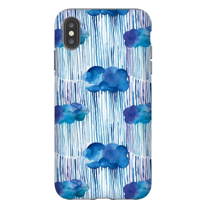 iPhone Xs Max StrongFit Raining Blue Clouds by Ninola Design