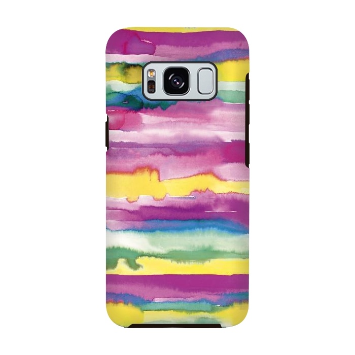 Galaxy S8 StrongFit Gradient Tropical Watercolor Lines by Ninola Design