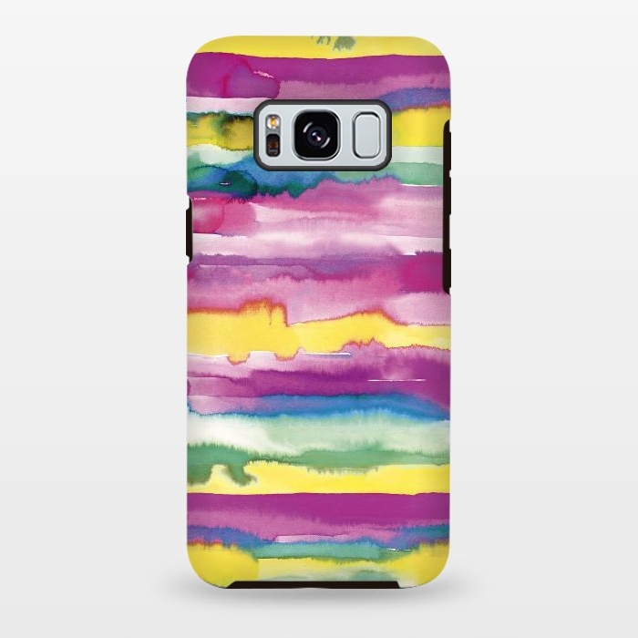 Galaxy S8 plus StrongFit Gradient Tropical Watercolor Lines by Ninola Design