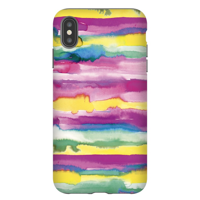 iPhone Xs Max StrongFit Gradient Tropical Watercolor Lines by Ninola Design