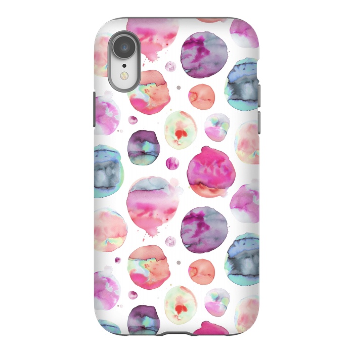 iPhone Xr StrongFit Big Watery Planet Dots by Ninola Design