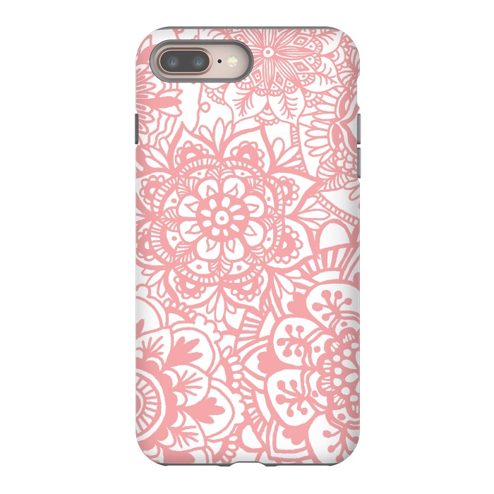 iPhone 7 plus StrongFit Light Pink Mandala Pattern by Julie Erin Designs