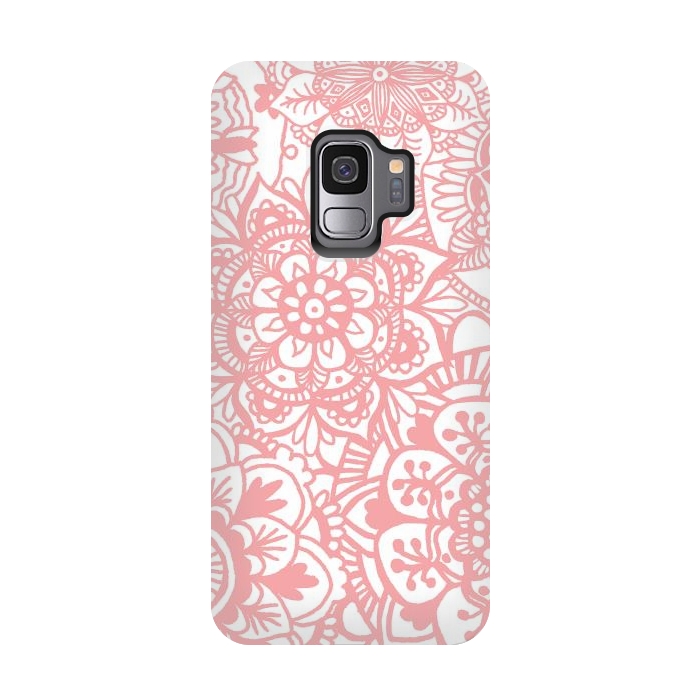 Galaxy S9 StrongFit Light Pink Mandala Pattern by Julie Erin Designs