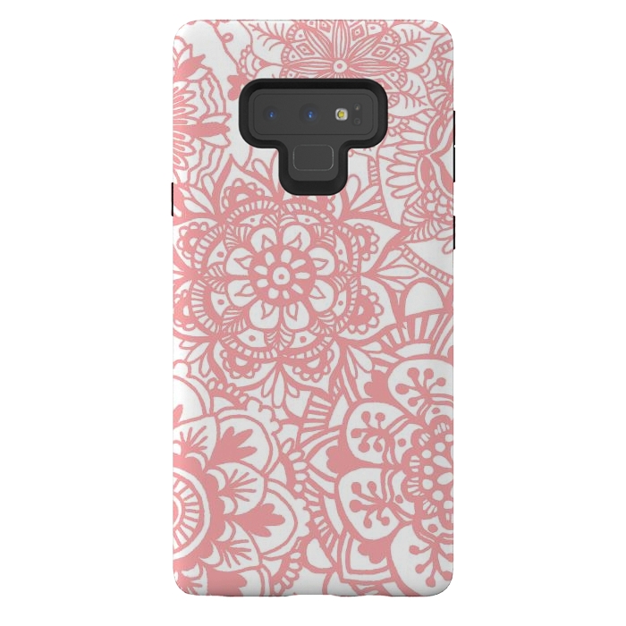 Galaxy Note 9 StrongFit Light Pink Mandala Pattern by Julie Erin Designs