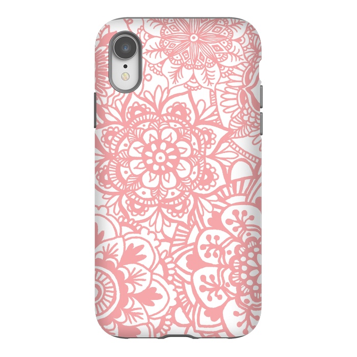 iPhone Xr StrongFit Light Pink Mandala Pattern by Julie Erin Designs