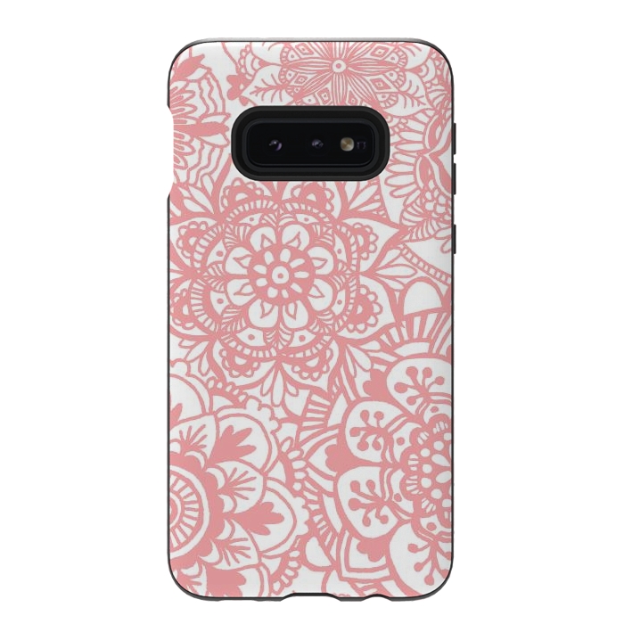 Galaxy S10e StrongFit Light Pink Mandala Pattern by Julie Erin Designs