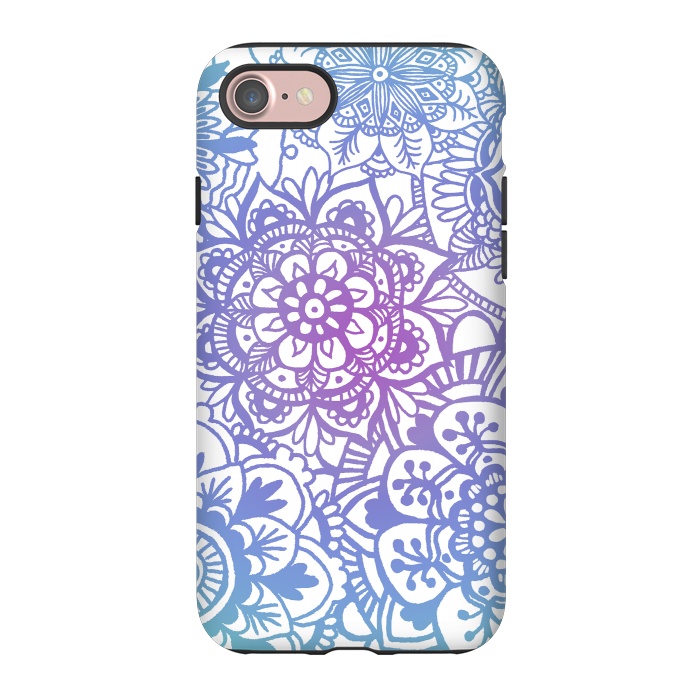 iPhone 7 StrongFit Pastel Purple and Blue Mandala Pattern by Julie Erin Designs