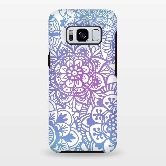 Galaxy S8 plus StrongFit Pastel Purple and Blue Mandala Pattern by Julie Erin Designs