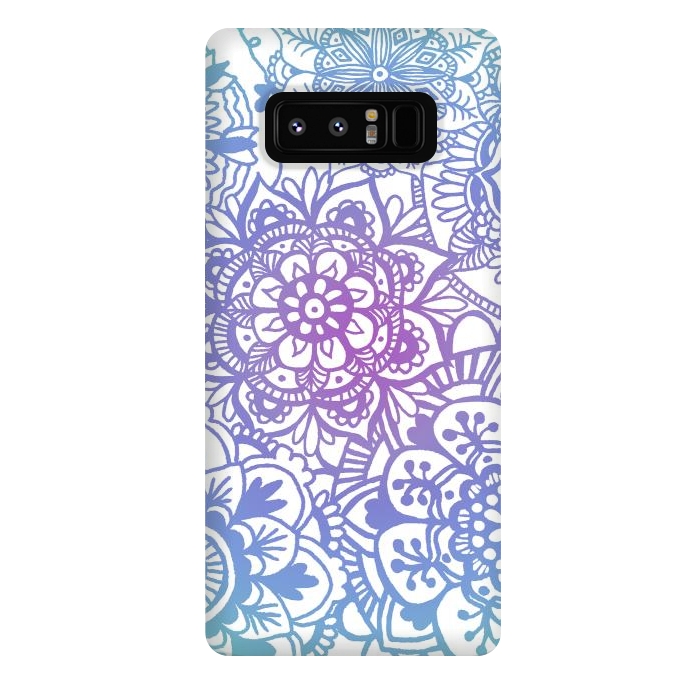 Galaxy Note 8 StrongFit Pastel Purple and Blue Mandala Pattern by Julie Erin Designs