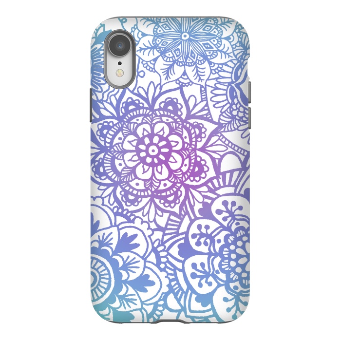 iPhone Xr StrongFit Pastel Purple and Blue Mandala Pattern by Julie Erin Designs