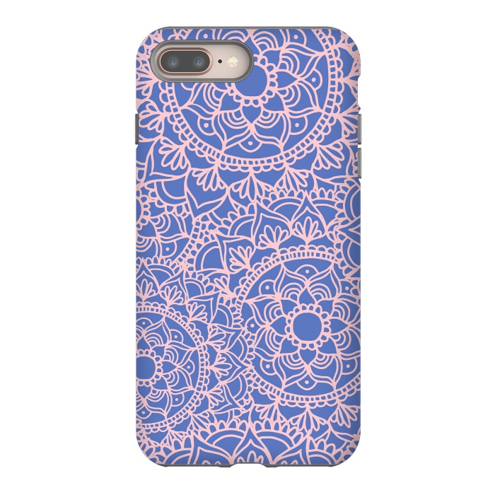 iPhone 7 plus StrongFit Pink and Mauve Mandala Pattern by Julie Erin Designs