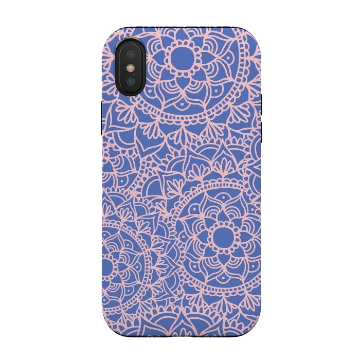 iPhone Xs / X StrongFit Pink and Mauve Mandala Pattern by Julie Erin Designs