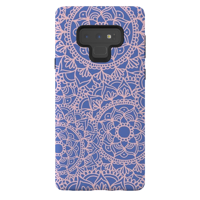 Galaxy Note 9 StrongFit Pink and Mauve Mandala Pattern by Julie Erin Designs