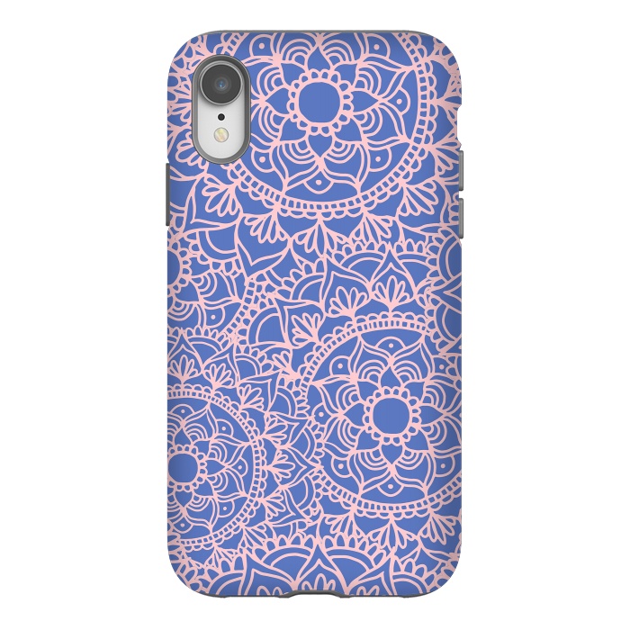 iPhone Xr StrongFit Pink and Mauve Mandala Pattern by Julie Erin Designs