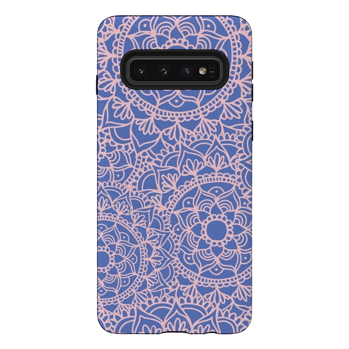 Galaxy S10 StrongFit Pink and Mauve Mandala Pattern by Julie Erin Designs
