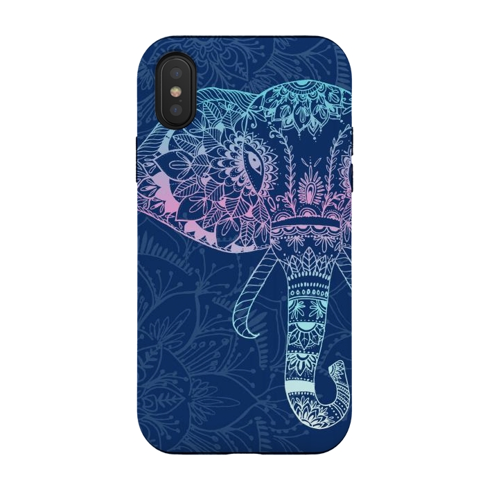 iPhone Xs / X StrongFit Elephant Floral by Rose Halsey
