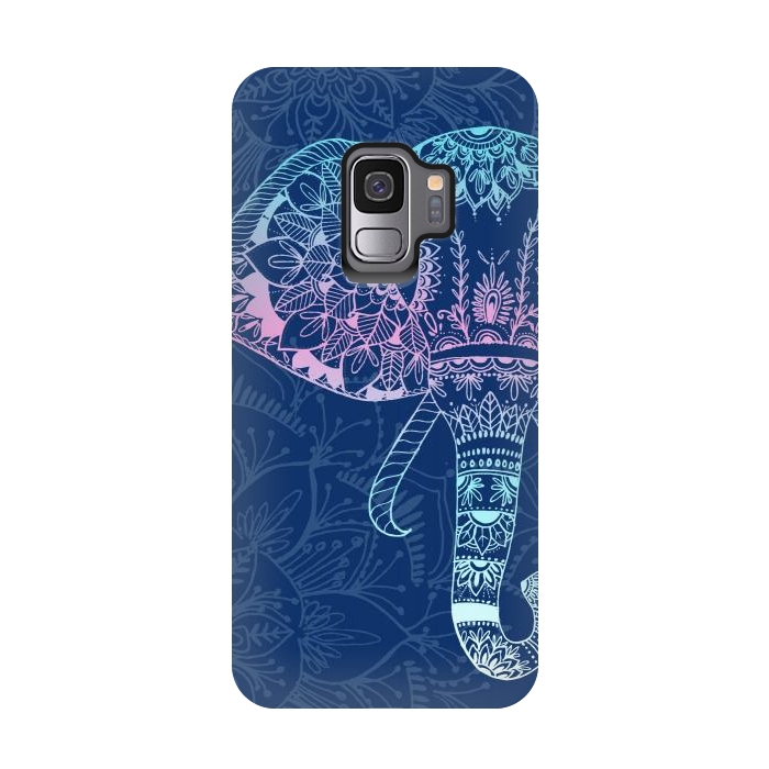 Galaxy S9 StrongFit Elephant Floral by Rose Halsey