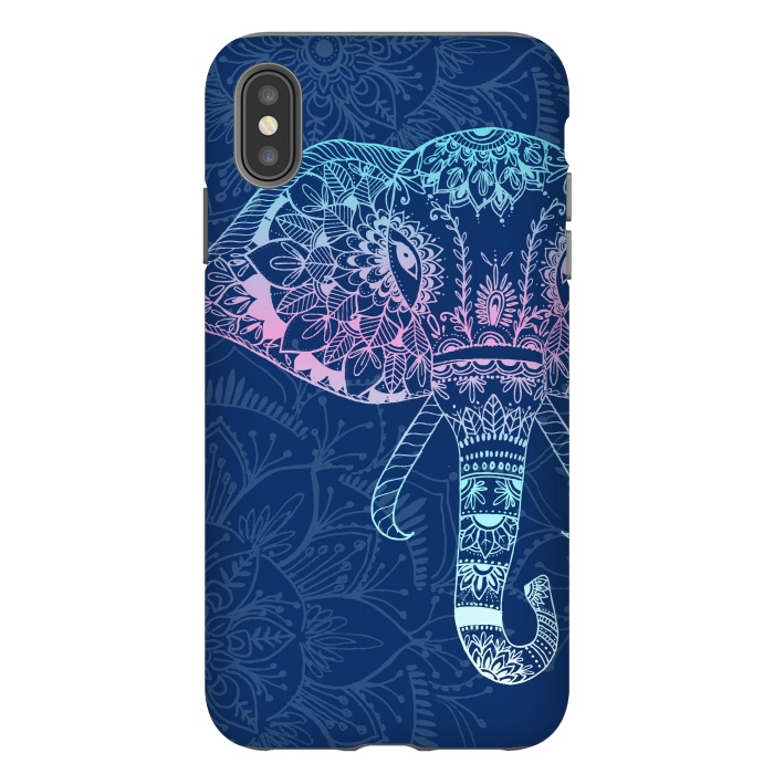 iPhone Xs Max StrongFit Elephant Floral by Rose Halsey