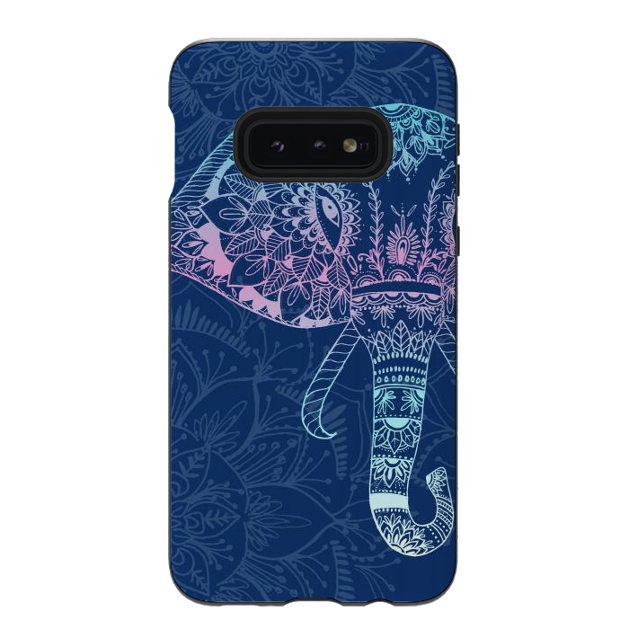 Galaxy S10e StrongFit Elephant Floral by Rose Halsey