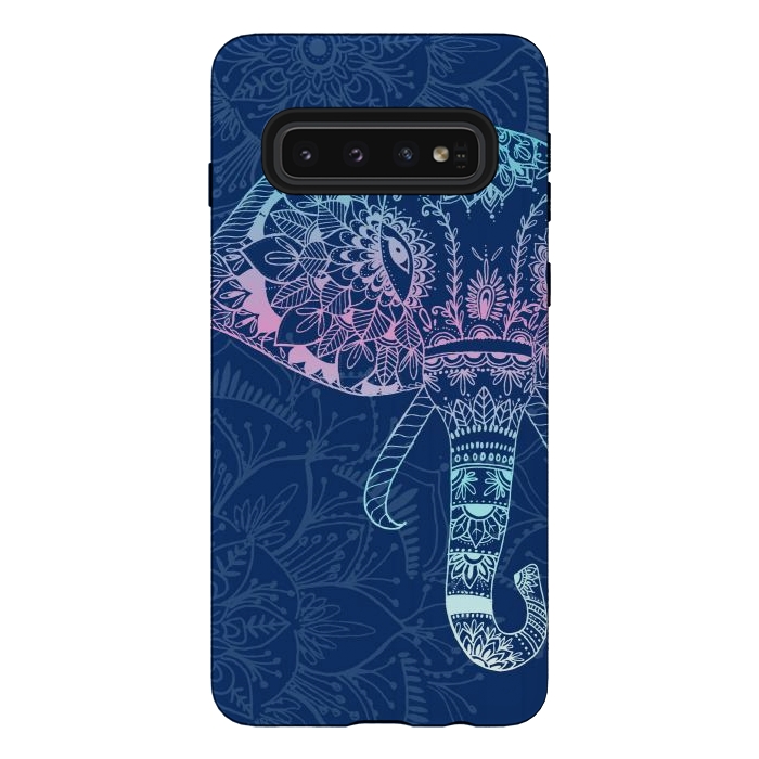 Galaxy S10 StrongFit Elephant Floral by Rose Halsey