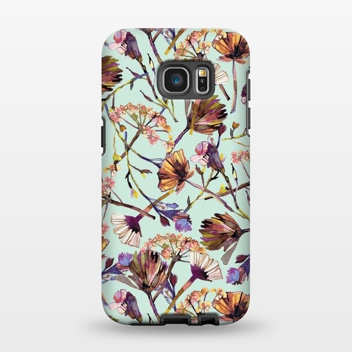 Galaxy S7 EDGE StrongFit Dry Spring Flowers by Ninola Design