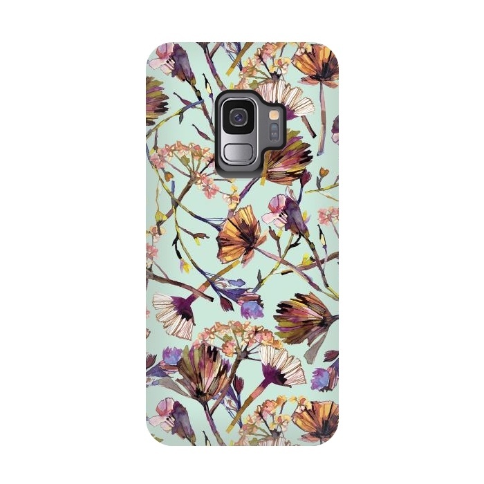 Galaxy S9 StrongFit Dry Spring Flowers by Ninola Design