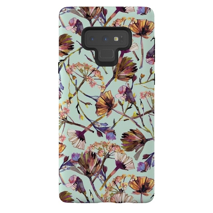 Galaxy Note 9 StrongFit Dry Spring Flowers by Ninola Design