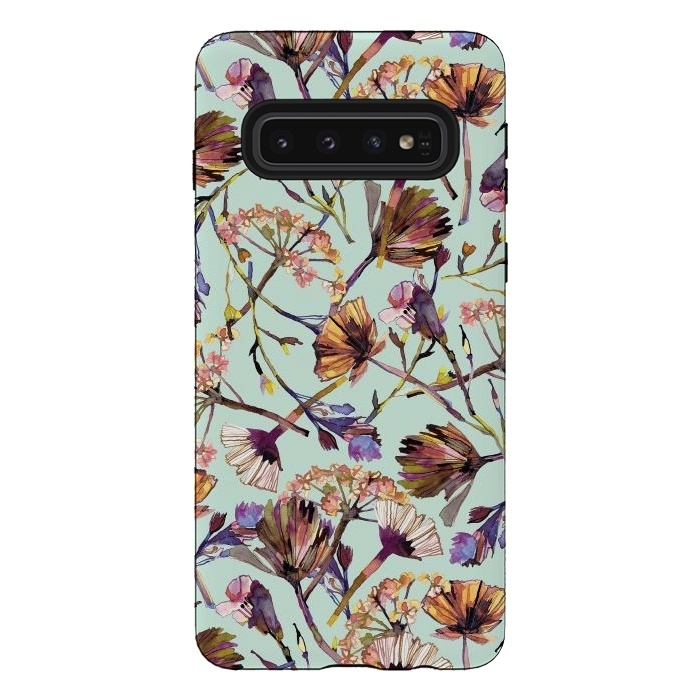 Galaxy S10 StrongFit Dry Spring Flowers by Ninola Design