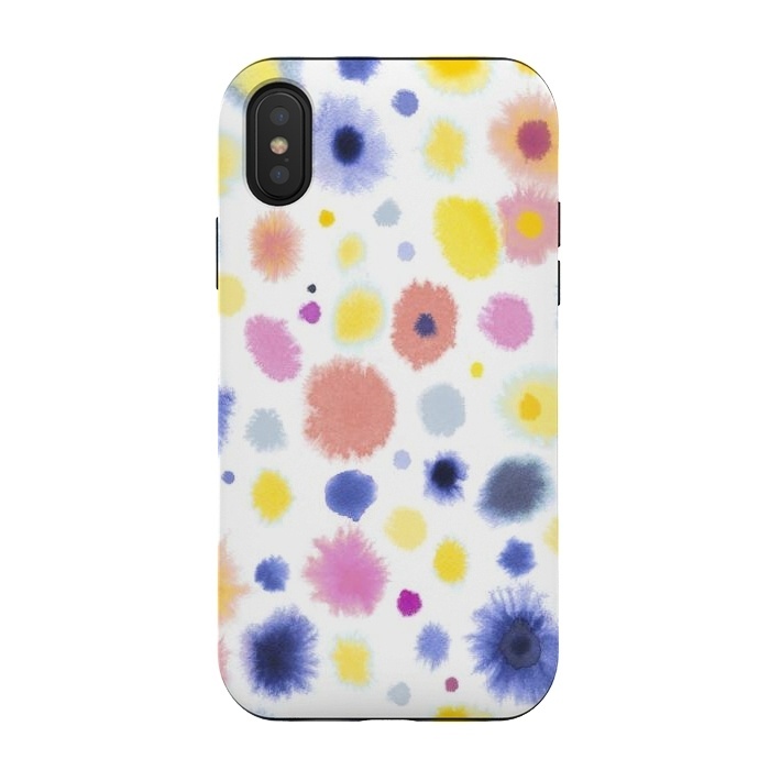iPhone Xs / X StrongFit Soft Watercolor Dots by Ninola Design