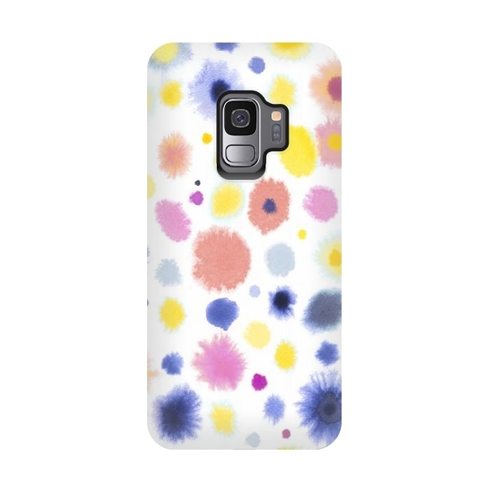 Galaxy S9 StrongFit Soft Watercolor Dots by Ninola Design