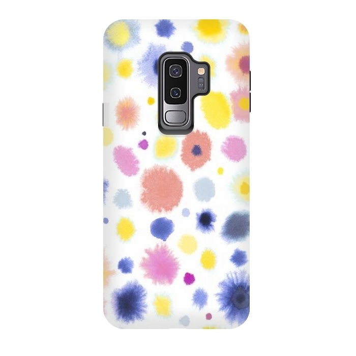 Galaxy S9 plus StrongFit Soft Watercolor Dots by Ninola Design