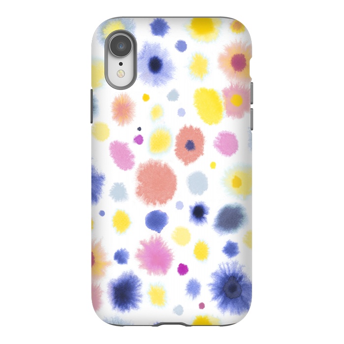 iPhone Xr StrongFit Soft Watercolor Dots by Ninola Design