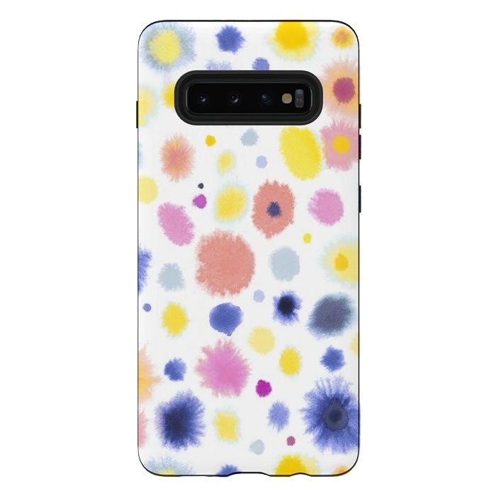 Galaxy S10 plus StrongFit Soft Watercolor Dots by Ninola Design