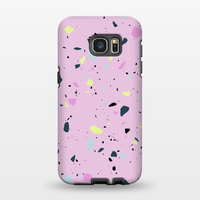 Galaxy S7 EDGE StrongFit Terrazo Pink by Ninola Design