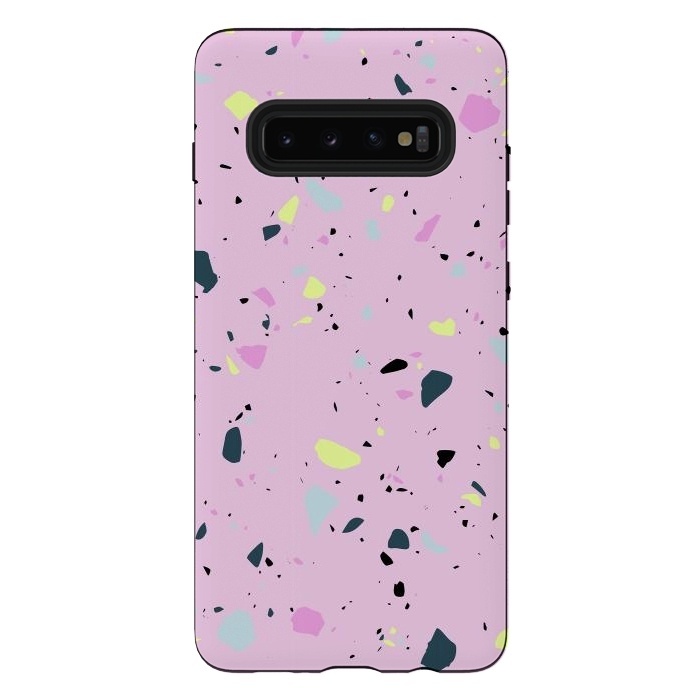 Galaxy S10 plus StrongFit Terrazo Pink by Ninola Design