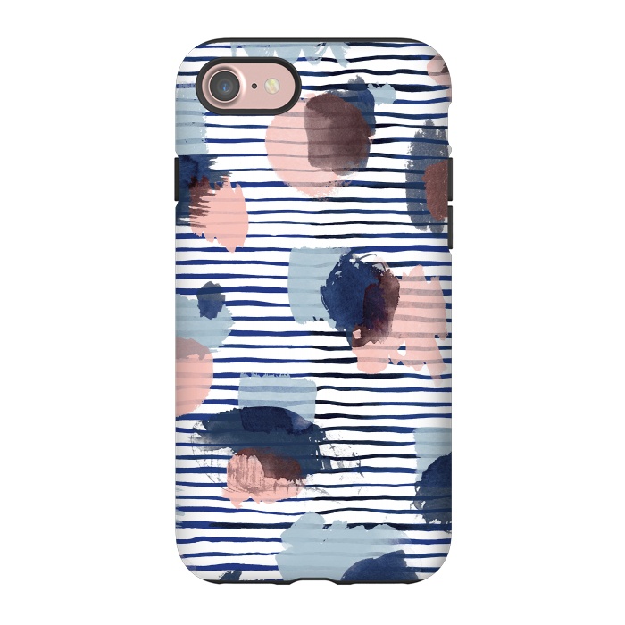iPhone 7 StrongFit Watercolor Brush Marks Stripes by Ninola Design