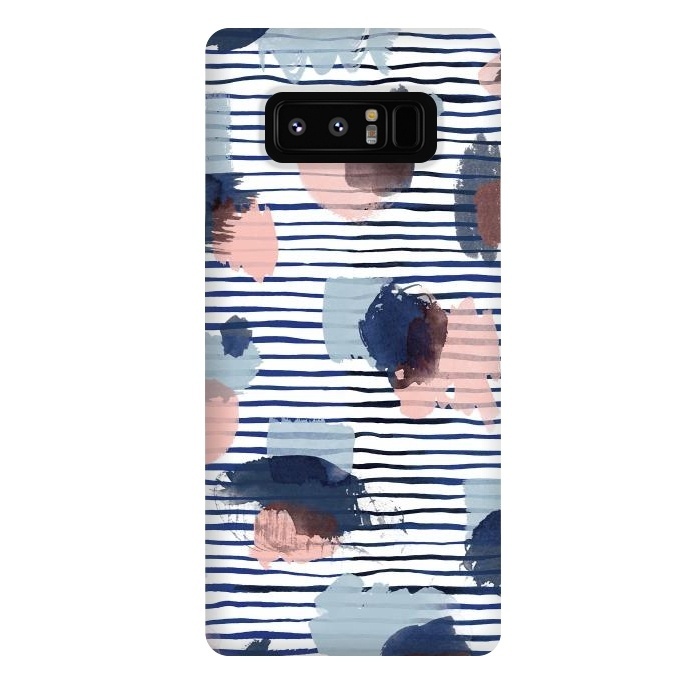 Galaxy Note 8 StrongFit Watercolor Brush Marks Stripes by Ninola Design