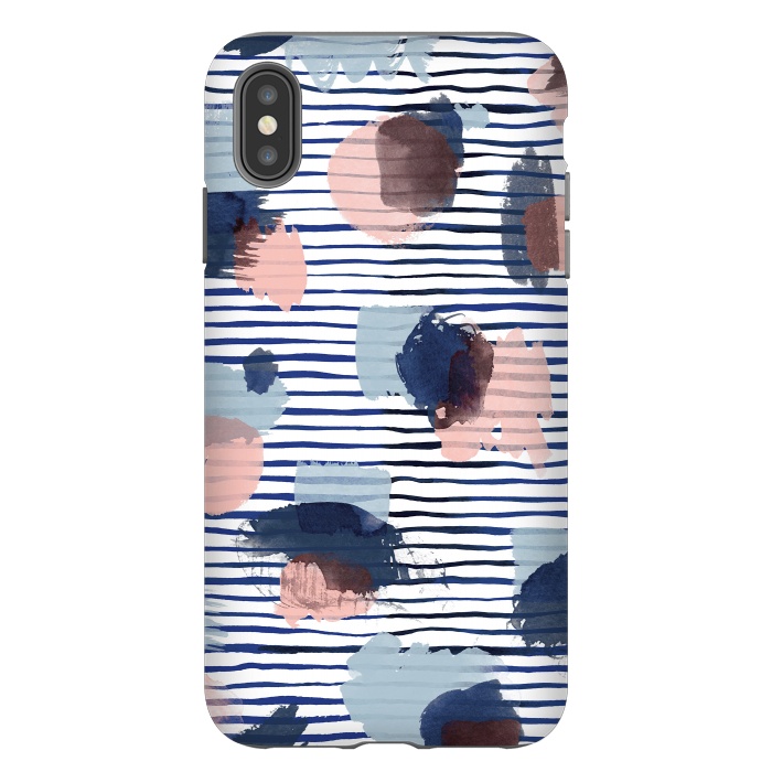 iPhone Xs Max StrongFit Watercolor Brush Marks Stripes by Ninola Design