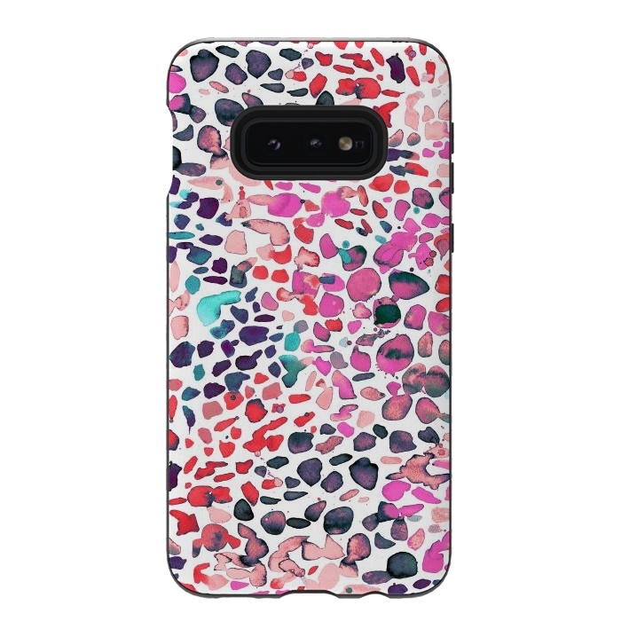 Galaxy S10e StrongFit Speckled Painting Pink by Ninola Design